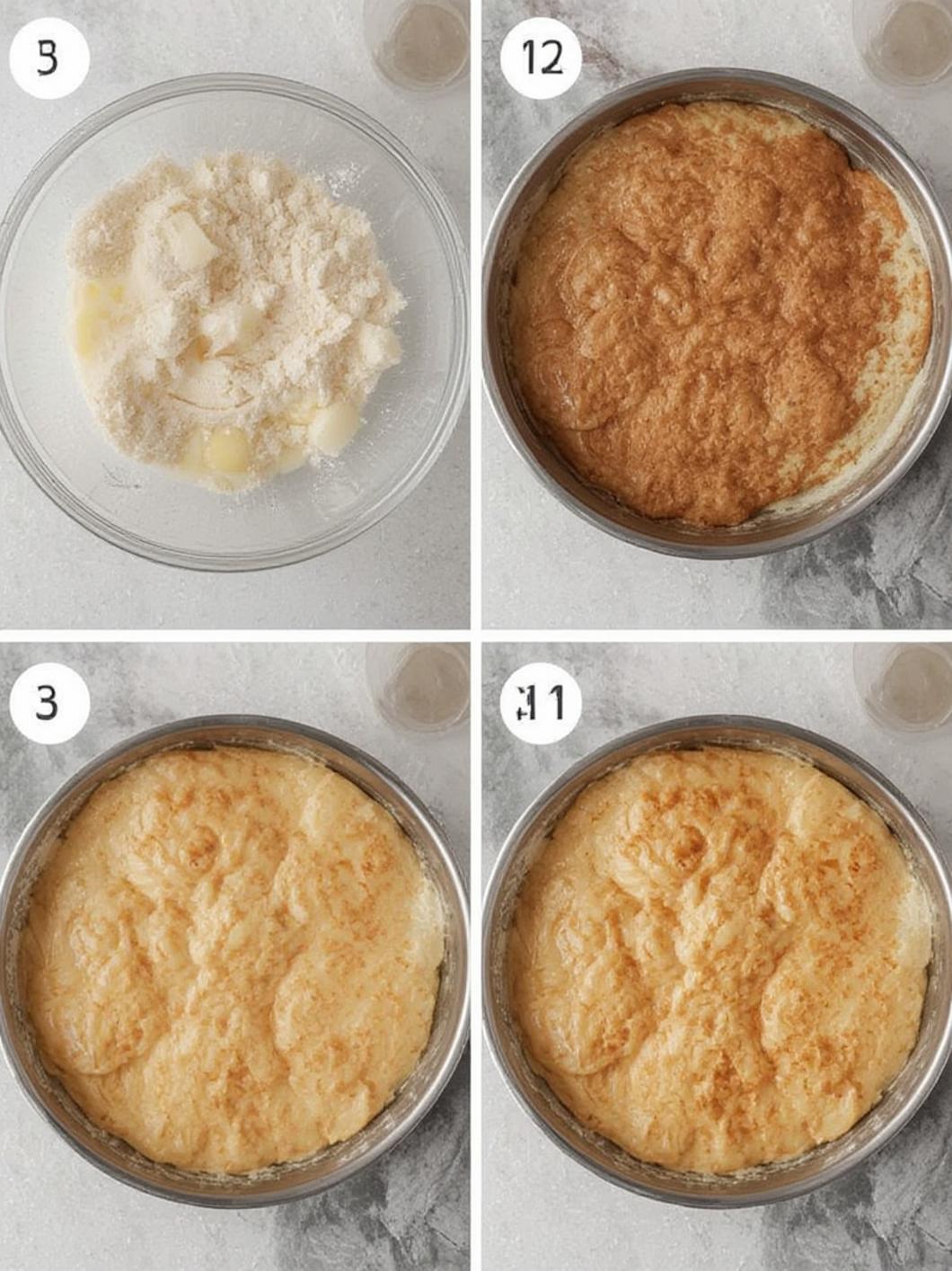 Step-by-step pancake cooking process