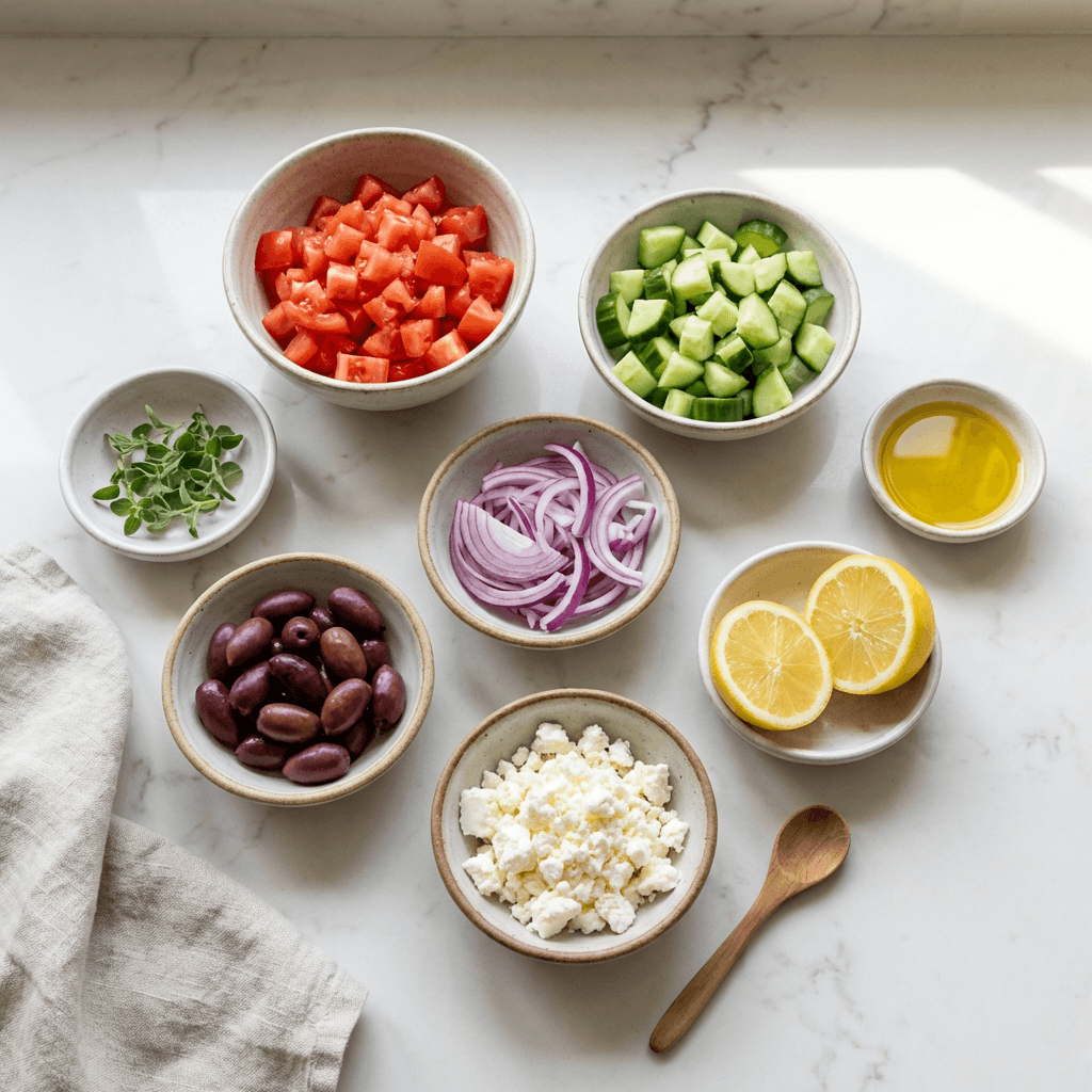 Fried chicken ingredients laid out on counter